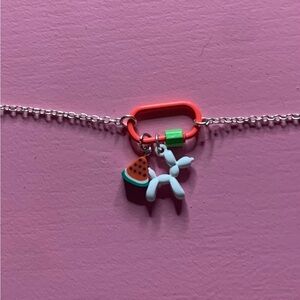 Handmade silver watermelon necklace perfect for street wear